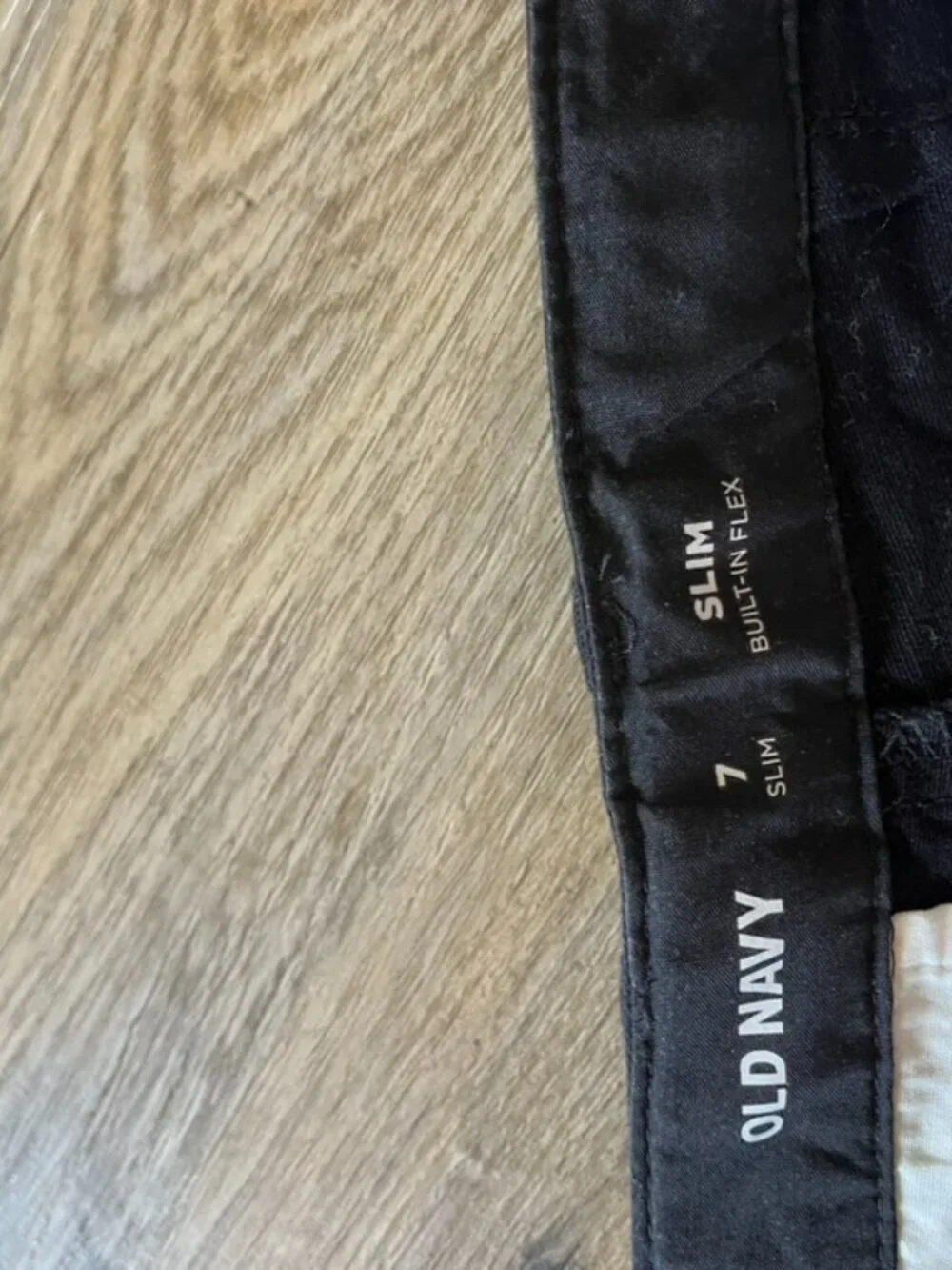 Black Stretch Cotton  Size 7Slim Fit Pants – Casual Everyday Trousers - Old Navy